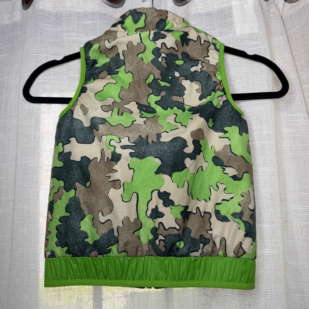 Patagonia Reversible Puff Ball Vest Camo Quilted Green 60200 Boys Size 4T - Picture 2 of 9